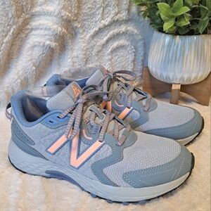 New Balance 410v7 Trail Shoes Women's Sz 9.5 D Wide Blue Running Hiking Sneakers